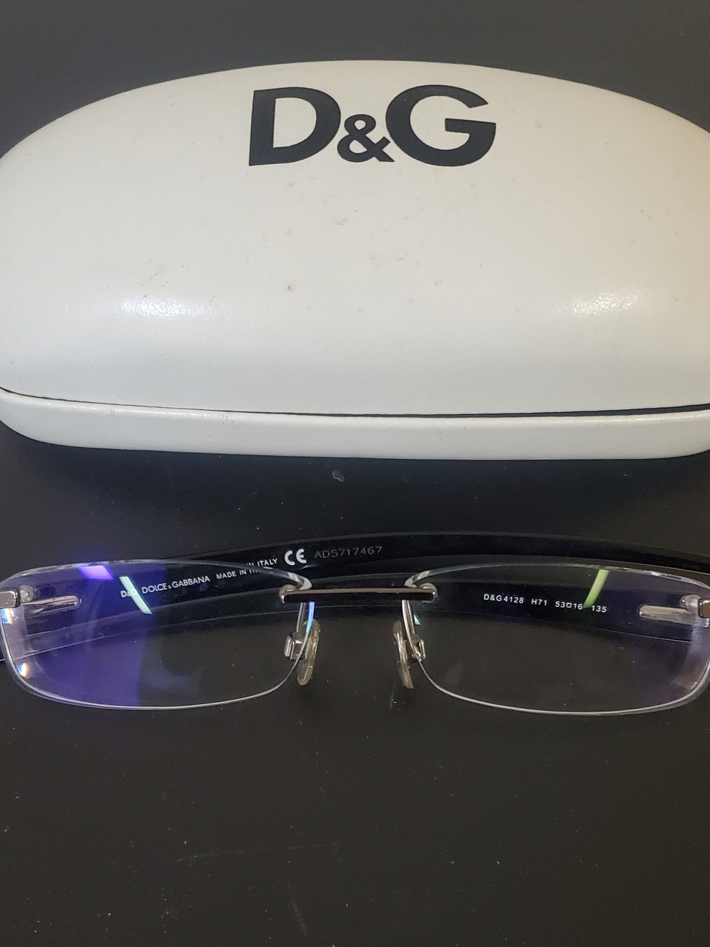 D&G Mens Rimless Glasses - Black